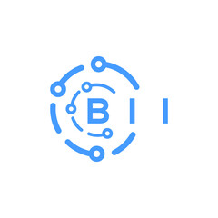 BII technology letter logo design on white  background. BII creative initials technology letter logo concept. BII technology letter design. - obrazy, fototapety, plakaty