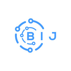 BIJ technology letter logo design on white  background. BIJ creative initials technology letter logo concept. BIJ technology letter design.
