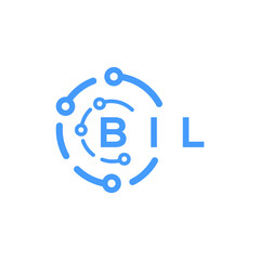 BIL technology letter logo design on white  background. BIL creative initials technology letter logo concept. BIL technology letter design.