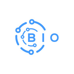 BIO technology letter logo design on white  background. BIO creative initials technology letter logo concept. BIO technology letter design.