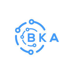 BKA technology letter logo design on white  background. BKA creative initials technology letter logo concept. BKA technology letter design.
