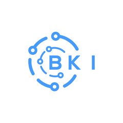 BKI technology letter logo design on white  background. BKI creative initials technology letter logo concept. BKI technology letter design.
