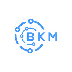 BKM technology letter logo design on white  background. BKM creative initials technology letter logo concept. BKM technology letter design.
