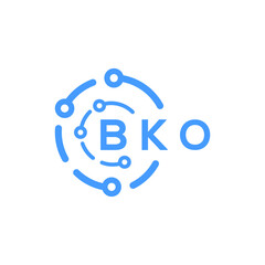 BKO technology letter logo design on white  background. BKO creative initials technology letter logo concept. BKO technology letter design.
