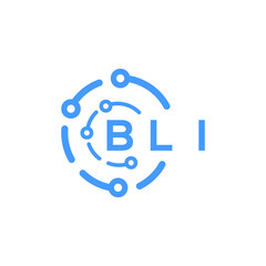 BLI technology letter logo design on white  background. BLI creative initials technology letter logo concept. BLI technology letter design.
