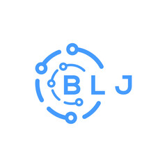 BLJ technology letter logo design on white  background. BLJ creative initials technology letter logo concept. BLJ technology letter design.
