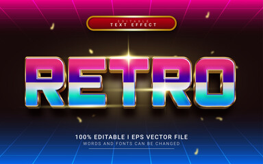 retro 3d style text effect