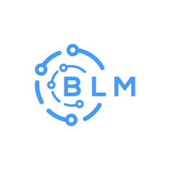BLM technology letter logo design on white  background. BLM creative initials technology letter logo concept. BLM technology letter design.
