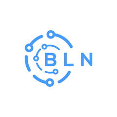 BLN technology letter logo design on white  background. BLN creative initials technology letter logo concept. BLN technology letter design.
