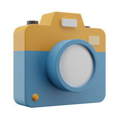3D illustration camera icon isolated white background