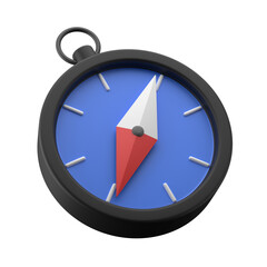 3d illustration compass navigation isolated on white background