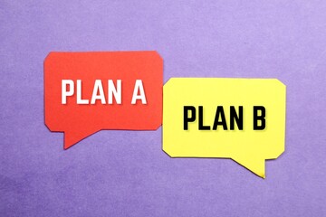 a conversation box with the words plan A and plan B