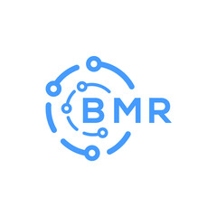 BMR technology letter logo design on white  background. BMR creative initials technology letter logo concept. BMR technology letter design.
