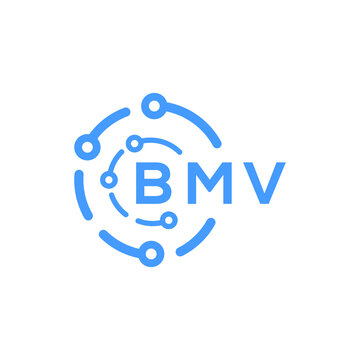 BMV technology letter logo design on white  background. BMV creative initials technology letter logo concept. BMV technology letter design.
