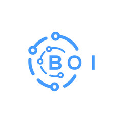 BOI technology letter logo design on white  background. BOI creative initials technology letter logo concept. BOI technology letter design.