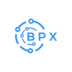 BPX technology letter logo design on white  background. BPX creative initials technology letter logo concept. BPX technology letter design.