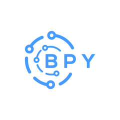 BPY technology letter logo design on white  background. BPY creative initials technology letter logo concept. BPY technology letter design.