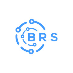 BRS technology letter logo design on white  background. BRS creative initials technology letter logo concept. BRS technology letter design.
