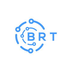 BRT technology letter logo design on white  background. BRT creative initials technology letter logo concept. BRT technology letter design.