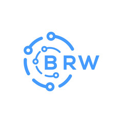 BRW technology letter logo design on white  background. BRW creative initials technology letter logo concept. BRW technology letter design.