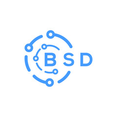 BSD technology letter logo design on white  background. BSD creative initials technology letter logo concept. BSD technology letter design.