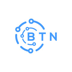 BTN technology letter logo design on white  background. BTN creative initials technology letter logo concept. BTN technology letter design.