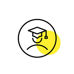 E-learning graduate avatar. Pixel perfect, editable stroke line art icon