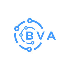 BVA technology letter logo design on white  background. BVA creative initials technology letter logo concept. BVA technology letter design.