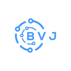 BVJ technology letter logo design on white  background. BVJ creative initials technology letter logo concept. BVJ technology letter design.