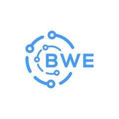 BWE technology letter logo design on white  background. BWE creative initials technology letter logo concept. BWE technology letter design.