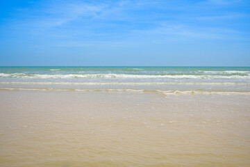 Beautiful sea sand and blue sky. Paradise beach.