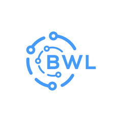 BWL technology letter logo design on white  background. BWL creative initials technology letter logo concept. BWL technology letter design.