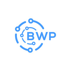 BWP technology letter logo design on white  background. BWP creative initials technology letter logo concept. BWP technology letter design.