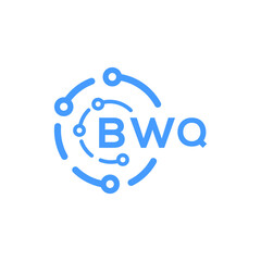 BWQ technology letter logo design on white  background. BWQ creative initials technology letter logo concept. BWQ technology letter design.