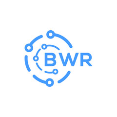 BWR technology letter logo design on white  background. BWR creative initials technology letter logo concept. BWR technology letter design.