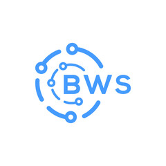 BWS technology letter logo design on white  background. BWS creative initials technology letter logo concept. BWS technology letter design.