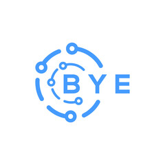 BYE technology letter logo design on white  background. BYE creative initials technology letter logo concept. BYE technology letter design.