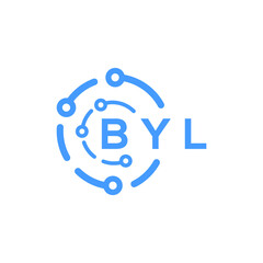 BYL technology letter logo design on white  background. BYL creative initials technology letter logo concept. BYL technology letter design.