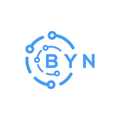 BYN technology letter logo design on white  background. BYN creative initials technology letter logo concept. BYN technology letter design.