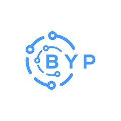 BYP technology letter logo design on white  background. BYP creative initials technology letter logo concept. BYP technology letter design.
