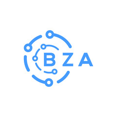 BZA technology letter logo design on white  background. BZA creative initials technology letter logo concept. BZA technology letter design.