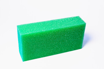 Washing sponge on a white background.