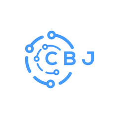 CBJ technology letter logo design on white  background. CBJ creative initials technology letter logo concept. CBJ technology letter design.