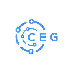 Fototapeta CEG technology letter logo design on white  background. CEG creative initials technology letter logo concept. CEG technology letter design. obraz