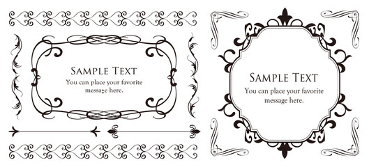 装飾デザイン　美しい額　フレームデザイン　テンプレート　アンティーク　ビンテージ　ラグジュアリー