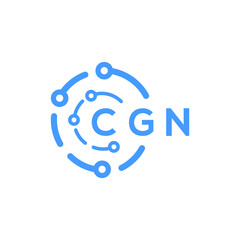 CGN technology letter logo design on white  background. CGN creative initials technology letter logo concept. CGN technology letter design.