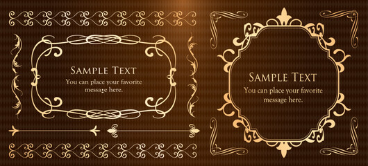 装飾デザイン　美しい額　フレームデザイン　テンプレート　アンティーク　ビンテージ　ラグジュアリー