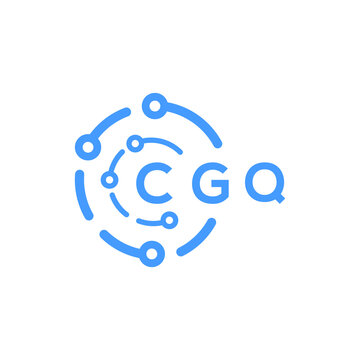 CGQ technology letter logo design on white  background. CGQ creative initials technology letter logo concept. CGQ technology letter design.