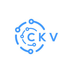 CKV technology letter logo design on white  background. CKV creative initials technology letter logo concept. CKV technology letter design.
