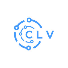 CLV technology letter logo design on white  background. CLV creative initials technology letter logo concept. CLV technology letter design.
